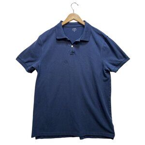 J.Crew Men Flex Piqué Polo Shirt XL Navy Blue Casual Short Sleeve Travel Classic